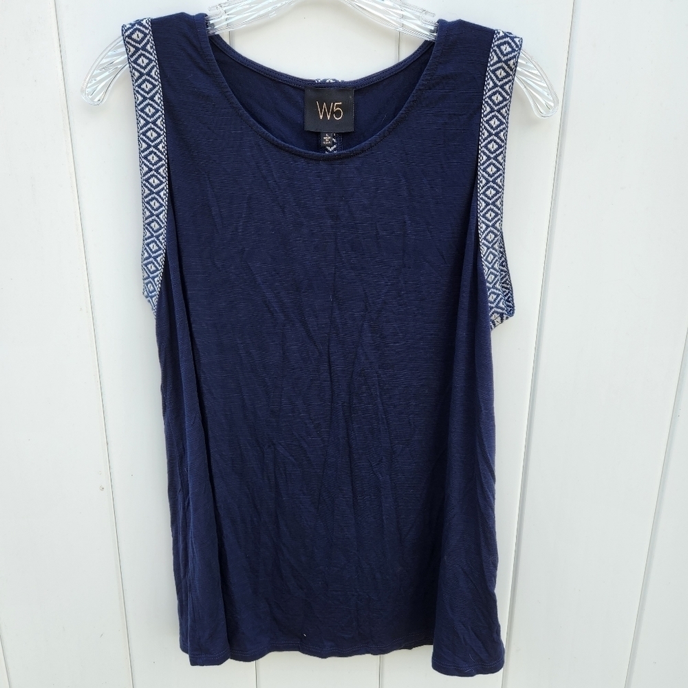 W5 Anthropologie Navy Blue Tank Top